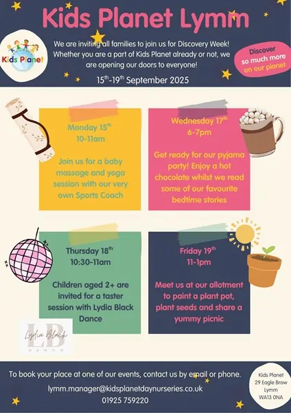 Discovery Week at Kids Planet Lymm