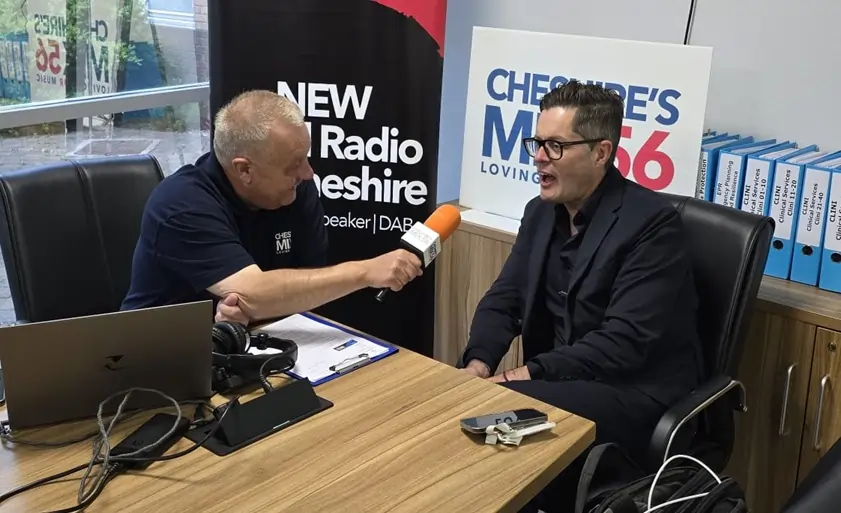 Dr Prof Rob Jones Spire Cheshire Hospital chats to Ian James at Cheshire's MIX56