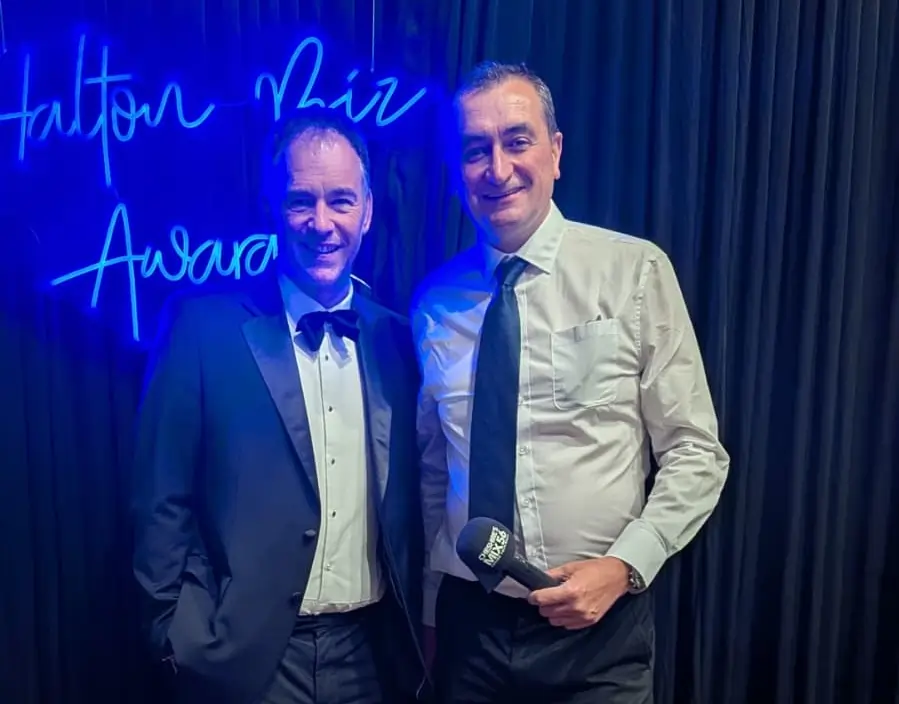 Halton business awards 2026 Roger Johnson BBC and Paul Smith from MIX56