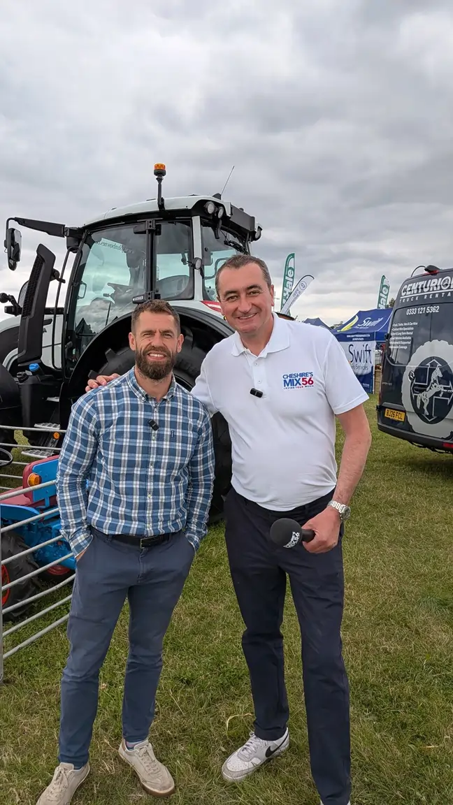 celebrity farmer kelvin fletcher chats to Smithy at the Royal Cheshire Show 2026 MIX56