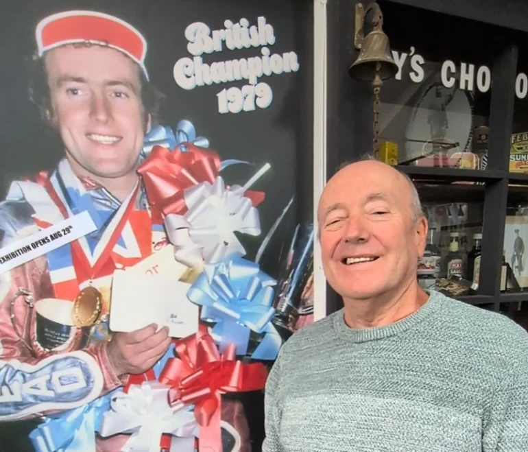 peter collins MBE speedway exhibition lymm heritage