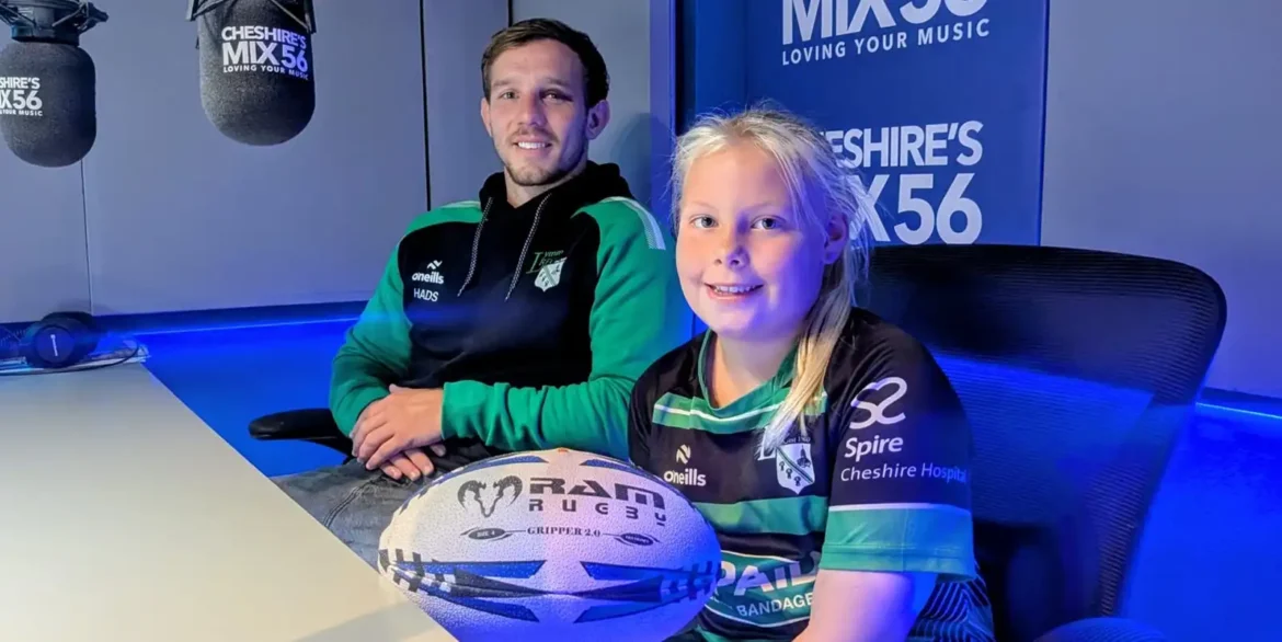 josh hadland and phoebe from Lymm rugby club girls team MIX56