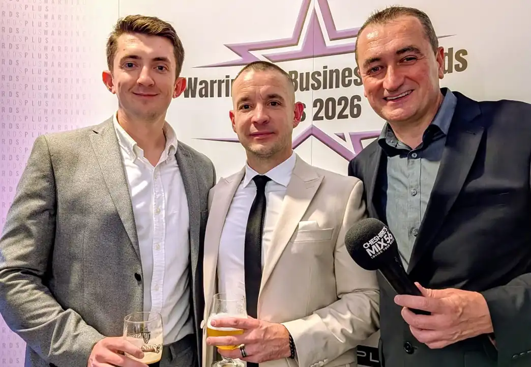 mike douglass and James Rooney Labdesk business of the year warrington 2026 MIX56